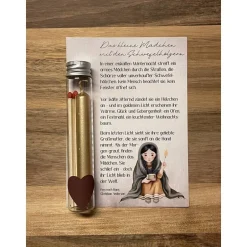 Weihnachtskarten|plietschunhartlik Karte mit Kerze & Streichhölzern – inspiriert von Hans Christian Andersen