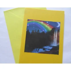 Hot Karte mit Kunstdruck - Regenbogen mit Sternenhimmel Glückwunschkarten