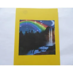 Hot Karte mit Kunstdruck - Regenbogen mit Sternenhimmel Glückwunschkarten