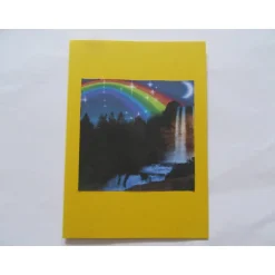 Hot Karte mit Kunstdruck - Regenbogen mit Sternenhimmel Glückwunschkarten