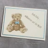 Sale Karte zur Geburt: Teddy (blau) ~ Hallo Baby ... willkommen auf der Welt! ~ 14,85 x 10,5 cm Glückwunschkarten