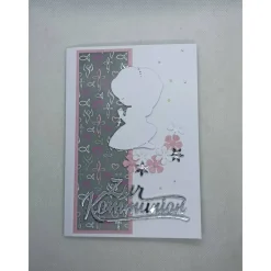 Sale Karte zur Kommunion, Glückwunschkarte, Mädchen, Silber Glückwunschkarten