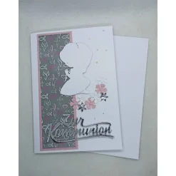 Sale Karte zur Kommunion, Glückwunschkarte, Mädchen, Silber Glückwunschkarten