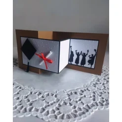 Hot Karte zur Promotion, Z fold Karte zum Bachelor, Master, Abitur, Examen Glückwunschkarten