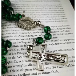 Best katholischer Rosenkranz, Malachitperlen und Edelstahl Rosenkränze