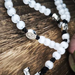 Sale katholischer Rosenkranz, weiss,  Kreuzauswahl Rosenkränze