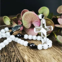 Discount katholischer Rosenkranz, weiss,  Kreuzauswahl Rosenkränze