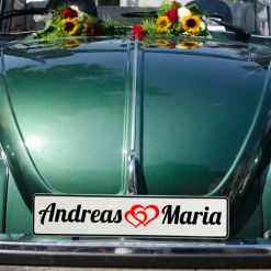Accessoires|MADYES Kennzeichen für die Ewigkeit: Personalisierte Aluminium Kennzeichen für Brautpaare! Vilee Farben und Motive möglich