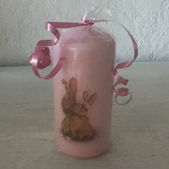 Kerze 11 cm rosa einzigartig  Geschenk  upcycling  Unikat - kleines OSTERPAAR Osterkerzen