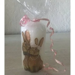 Kerze 11 cm weiß einzigartig  Geschenk  upcycling  Unikat - OSTERPAAR Osterkerzen