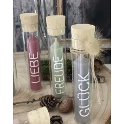 Sale Kerze im Glas - Kerzen bedruckt - Geschenk - Glück - Liebe - Freude- Mut - Zeit - Mitbringsel - Korkenglas Geschenke