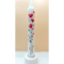 Kerze mit Herzblumenmotiv & Spruch I Geschenkidee I Liebevolle Kerze I Deko I Valentinstag I Muttertag I Grüße Dekoration
