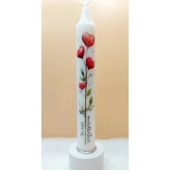 Kerze mit Herzblumenmotiv & Spruch I Geschenkidee I Liebevolle Kerze I Deko I Valentinstag I Muttertag I Grüße Dekoration