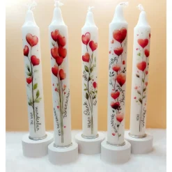 Kerze mit Herzblumenmotiv & Spruch I Geschenkidee I Liebevolle Kerze I Deko I Valentinstag I Muttertag I Grüße Dekoration