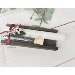 Outlet Kerze mit Reagenzglas Wunscherfüller - Stabkerze mit Spruch -Hand in Hand ein leben lang- Dekoriert mit Holz - Hochzeits Geldgeschenke