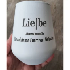 New Kerzenglas / Windlicht / Liebe / Die schönste Form von Wahnsinn / Weiss Hochzeitskerzen