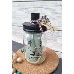 Clearance Kerzenglas "Frohe Weihnachten" ~ Deko Kerzenhalterglas ~ Kerze mit Kerzenhalter Kerzen & Beleuchtung