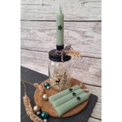 Clearance Kerzenglas "Frohe Weihnachten" ~ Deko Kerzenhalterglas ~ Kerze mit Kerzenhalter Kerzen & Beleuchtung
