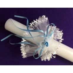Taufkerzen|Babyprince Kerzenschmuck Tropfschutz Kerzenrock Tüll