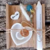 Clearance Kerzenset aus herzförmigem Kerzenhalter und Stabkerze als Geschenk zur Hochzeit Hochzeitskerzen