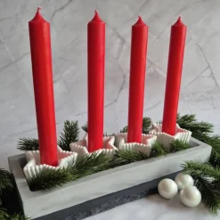 Clearance Kerzenteller Advent Kerzenständer in Sternform mit vier Stabkerzen mit Tannenzweigen Adventskränze