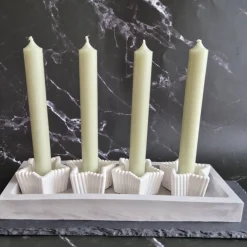 Clearance Kerzenteller Advent Kerzenständer in Sternform mit vier Stabkerzen mit Tannenzweigen Adventskränze
