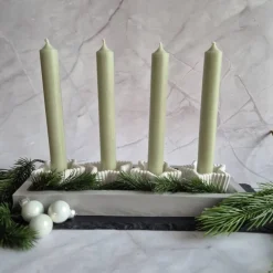 Clearance Kerzenteller Advent Kerzenständer in Sternform mit vier Stabkerzen mit Tannenzweigen Adventskränze