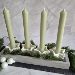 Clearance Kerzenteller Advent Kerzenständer in Sternform mit vier Stabkerzen mit Tannenzweigen Adventskränze