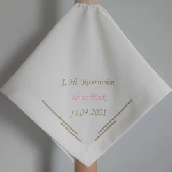 Hot Kerzentuch, Kerzenrock für Kommunionkerze, Taufkerze, personalisiert Kommunionkerzen