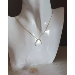 Online Kette Herz Gold, bicolor Herzkette Silber vergoldet Brautschmuck