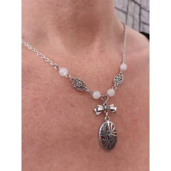 Trachtenschmuck|Tinas Schmucktruhe Kette, Trachtenkette, Dirndlkette, Halskette, Collier, Jade, 24