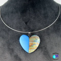 Discount Ketten Anhänger Mermaid  Herz blau ART 5402 Schmuck