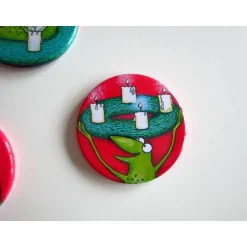 Adventskränze|Lenzkunzt Kühlschrankadvent - 4 Magnete zur Adventszeit, Button Magnete, Adventkalender, Adventkranz, Weihnachten, Advent Magnete