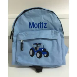 Kinderrucksack|KimKalvin Kinder Rucksack + Motiv Blauer Traktor ( Nr. 95 ) + Name
