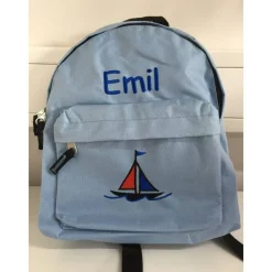 Best Kinder Rucksack + Motiv Segelschiff ( Nr. 21 ) + Name Kinder Kinderrucksack