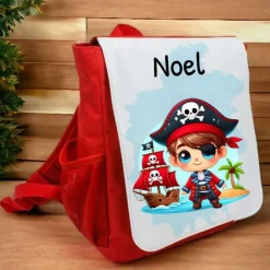 Kinderrucksack|Creativmade Kinder Rucksack mit Namen Pirat Junge Kinderrucksack personalisiert Geschenk Kindergarten Kita Start