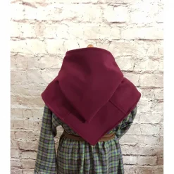 Kostüme Für Erwachsene|Toraxacum Kinder Wikinger Gugel, Skjoldehamn Gugel für Mädchen & Jungen, Wolle bordeaux, Mittelalter Kapuze, SCA, Halloween, LARP,