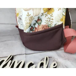 Kinderrucksack|Nähtante Christina Kindergarten Rucksack Blumen retro – Individuell, Softshell, 2 Größen, Kita