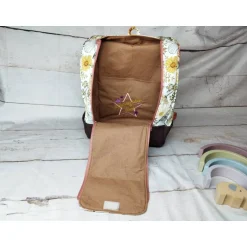 Kinderrucksack|Nähtante Christina Kindergarten Rucksack Blumen retro – Individuell, Softshell, 2 Größen, Kita