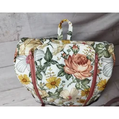 Kinderrucksack|Nähtante Christina Kindergarten Rucksack Blumen retro – Individuell, Softshell, 2 Größen, Kita