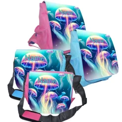 Best Kindergarten Rucksack oder Tasche Motiv Qualle mit Name / personalisierbar / Blau / Rosa Kinder Kindergartentaschen