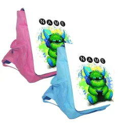 Clearance Kindergarten Rucksack oder Tasche Motiv Zocker-Monster mit Name / personalisierbar / Blau / Rosa Kinder Kindergartentaschen