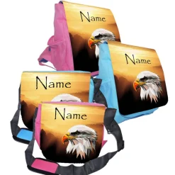 Kindergartentaschen|Maus-Design Kindergarten Rucksack oder Tasche Motiv Adler mit Name / personalisierbar / Blau / Rosa