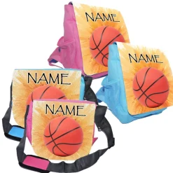 Clearance Kindergarten Rucksack oder Tasche Motiv Basketball mit Name / personalisierbar / Blau / Rosa Kinder Kindergartentaschen