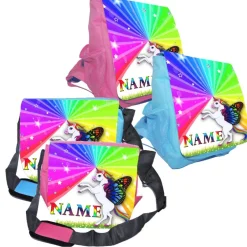 Kindergartentaschen|Maus-Design Kindergarten Rucksack oder Tasche Motiv Einhorn mit Name / personalisierbar / Blau / Rosa