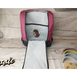 Kinderrucksack|Nähtante Christina Kindergarten Rucksack Pferde Reflektor mit Stickerei innen – Individuell, Softshell, 2 Größen, Kita