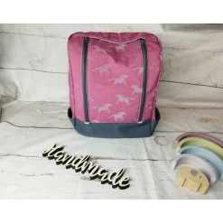 Kinderrucksack|Nähtante Christina Kindergarten Rucksack Pferde Reflektor mit Stickerei innen – Individuell, Softshell, 2 Größen, Kita