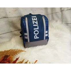 Discount Kindergarten Rucksack Polizei– Individuell, Softshell, 2 Größen, Kita Kinder Kinderrucksack