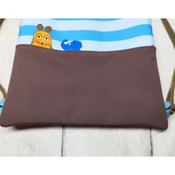 Turnbeutel|Nähtante Christina Kindergarten Turnbeutel Sendung mit der Maus blau– Softshell, 3 Größen, personalisierbar