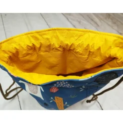 Online Kindergarten Turnbeutel Waldtiere petrol– Softshell, 3 Größen, personalisierbar Kinder Turnbeutel